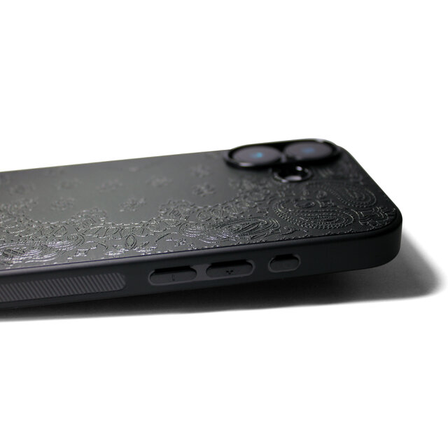 特殊エンボス加工iPhoneケース・MagSafe対応モデル】ペイズリー