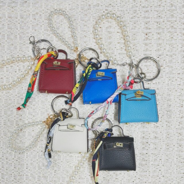 ラベンダー】パール付きミニバッグチャーム | iichi 日々の暮らしを