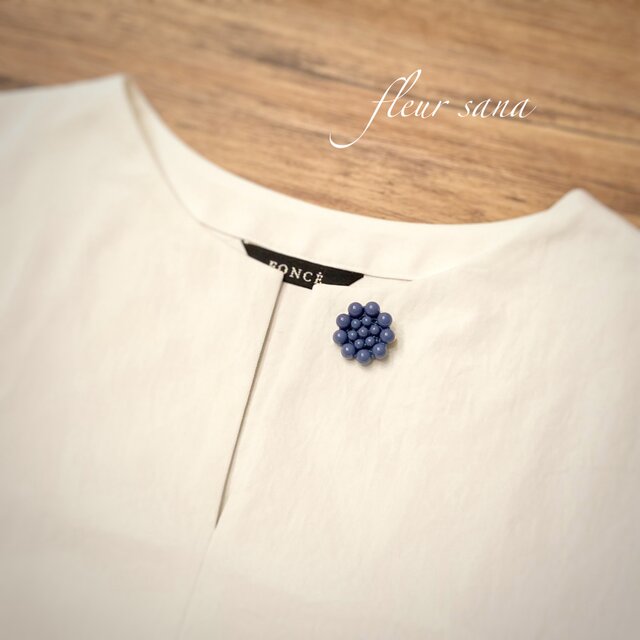 circle motif  カラービーズのミニサークルブローチ〈spice〉dusty gray