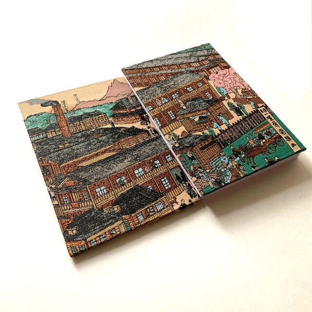 祈景〜富岡製糸場』 額絵織物御朱印帳 B6大判サイズ 歴史 文明 明治
