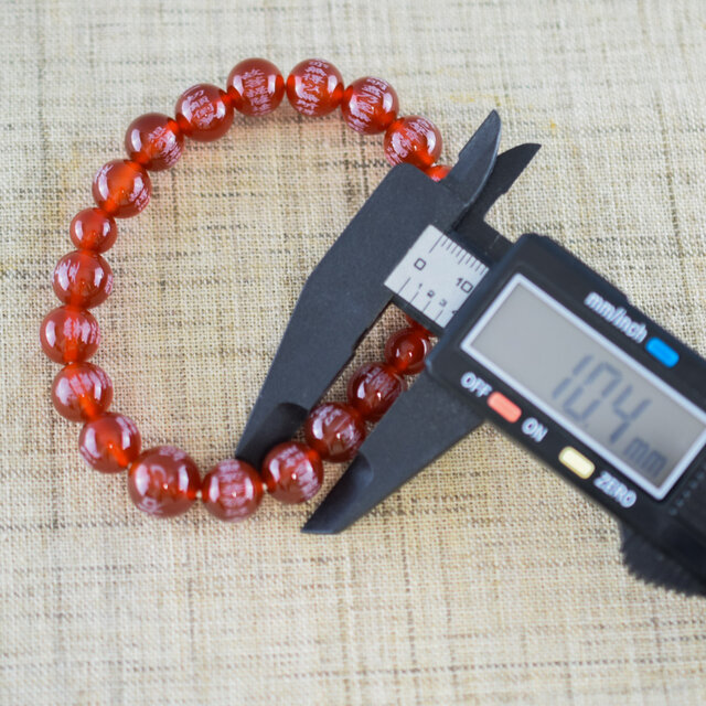 腕輪 赤瑪瑙/レッドアゲート 般若心経彫入り 10mm ブレスレット 数珠