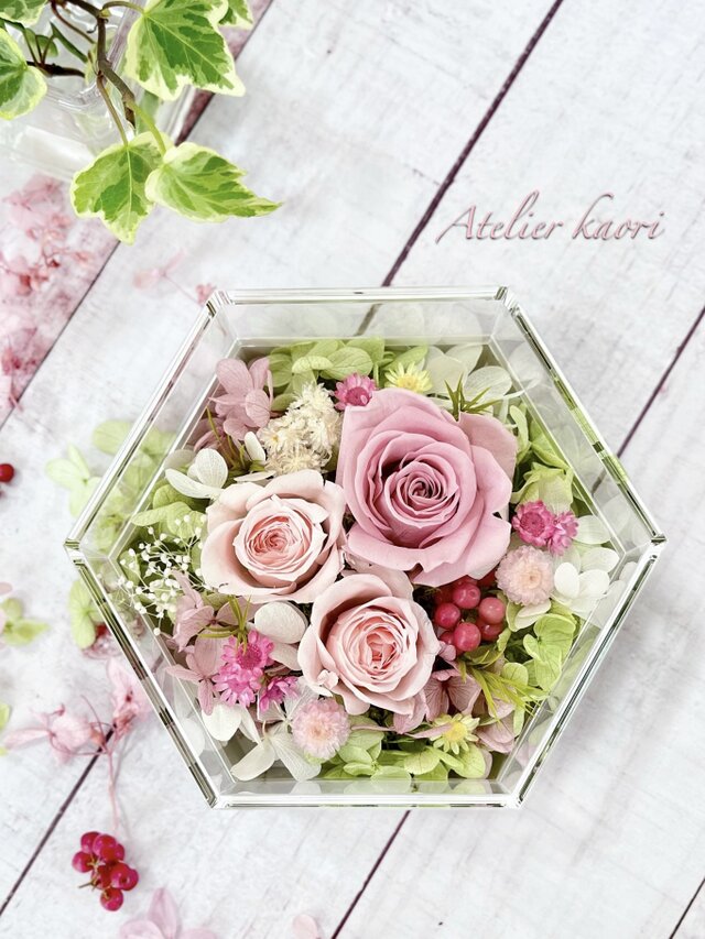 専用です　コメントで500円引　フラワーアレンジメント♡Shabby chic raffinement シックでスタイリッシュなアレンジBOX