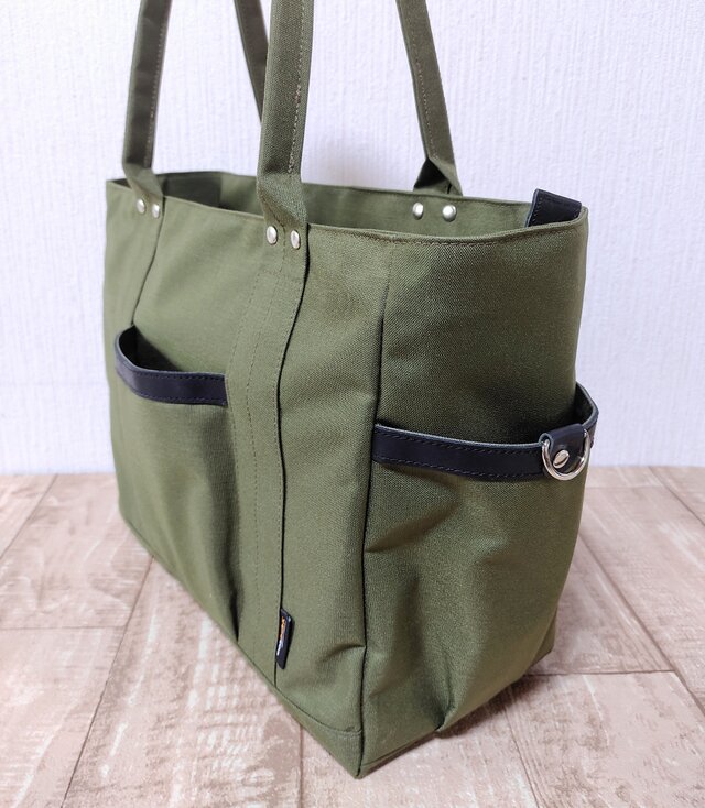 コーデュラナイロン×本革トートバッグL｜軽量＆撥水・13インチPC対応