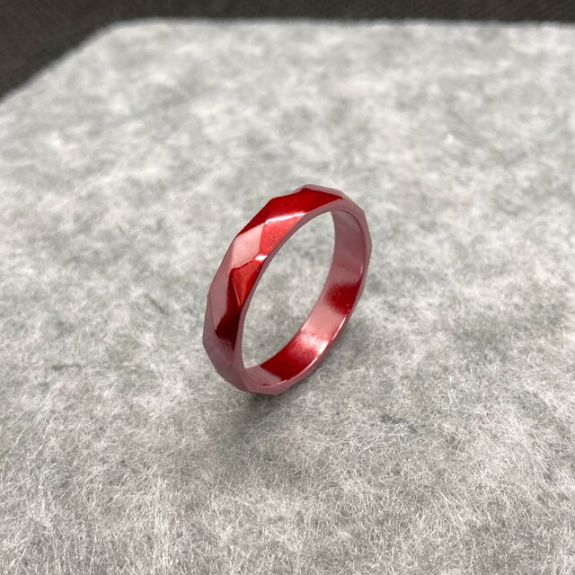【サイズオーダーOK｜緋銅 多面カットリング】 緋銅】多面カットリング【ガラスコート仕様】 | iichi 日々の暮らしを