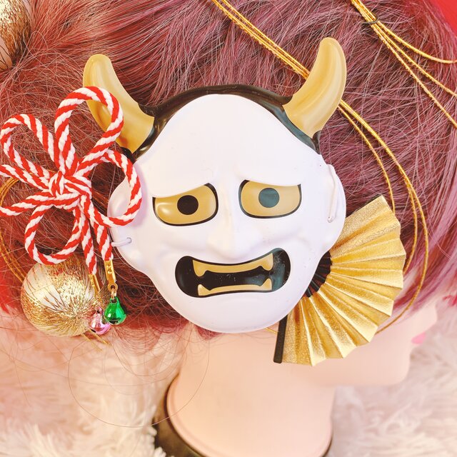 人気☆般若☆3点セット☆お祭り髪飾り☆成人式☆結婚式☆祇園祭