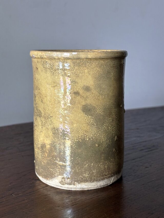 南仏 黄釉 ポット ファーマシーポット h11.2cm フランス アンティーク