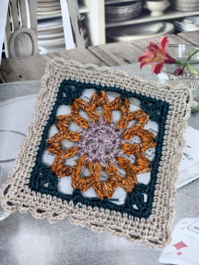 フラワーコースター　ポットマット（A)