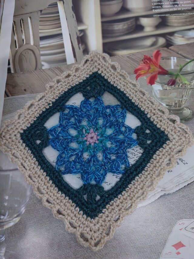 フラワーコースター　ポットマット（D)