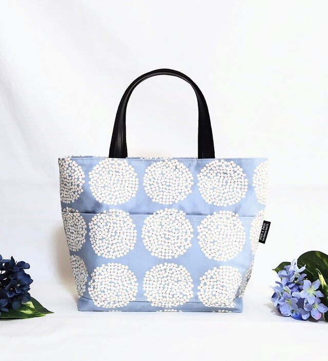 サークルフラワーのお出掛けバック(ブルー)