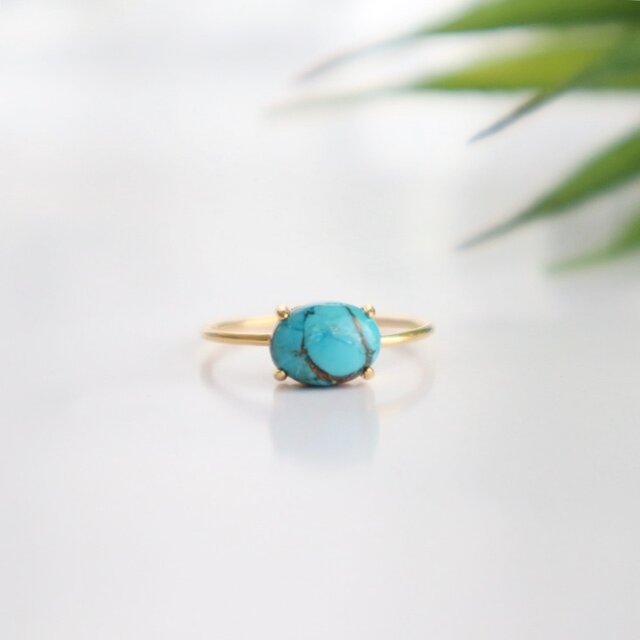 天然石＞ ターコイズブルーリング | iichi 日々の暮らしを心地よくする