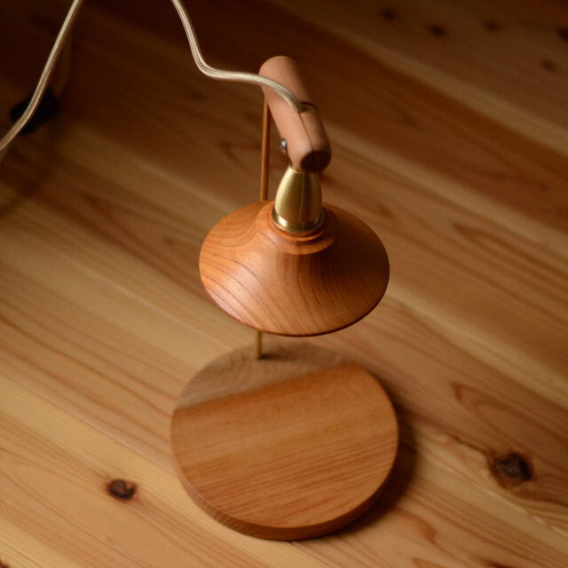 テーブルランプ/スタンドライト/スイッチ付きコンセント/木製 #0223K