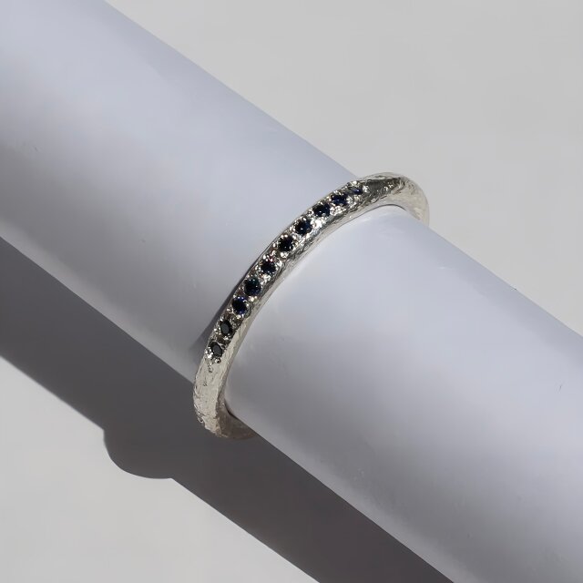 Purja ring / SV925, Blue moissanite