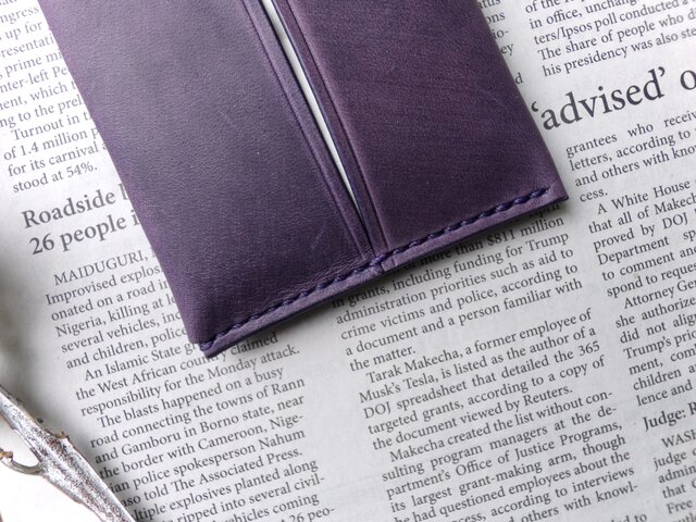 イタリア革のポケットティッシュケース／ラベンダー | iichi 日々の