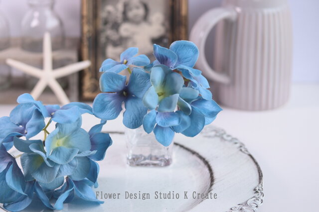 1400円 本物花 ブルーあじさい 髪飾り 卒業 入学 ブライダル 青い紫陽花の髪飾り( L:1本) ブルー あじさい アジサイ Uピン ヘッド