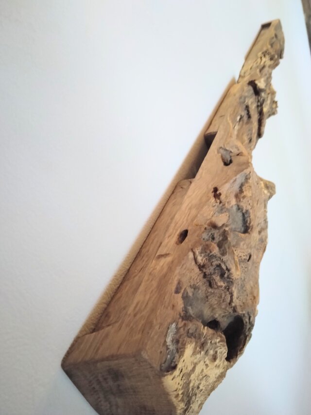 樫・古木のアンティークディスプレイ ウォールラック ～ ポストカード