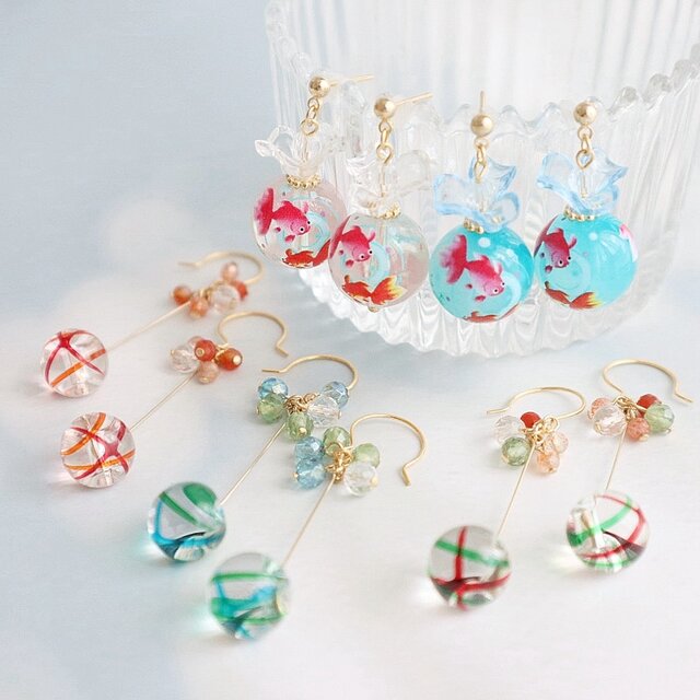 夏祭り・浴衣に＞ 金魚ピアス/イヤリング | iichi 日々の暮らしを