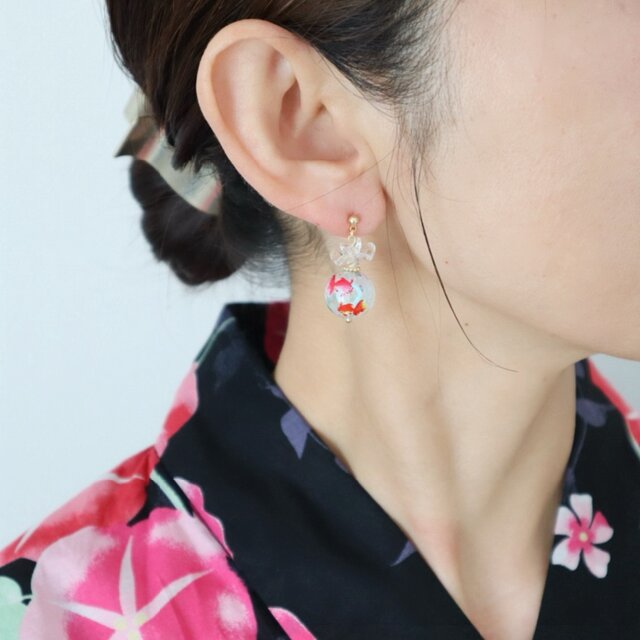 夏祭り・浴衣に＞ 金魚ピアス/イヤリング | iichi 日々の暮らしを
