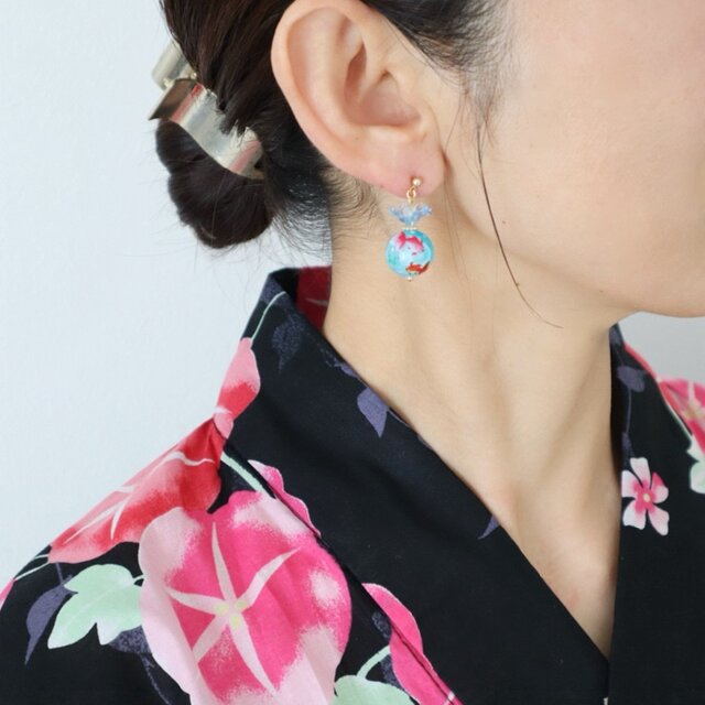 夏祭り・浴衣に＞ 金魚ピアス/イヤリング | iichi 日々の暮らしを