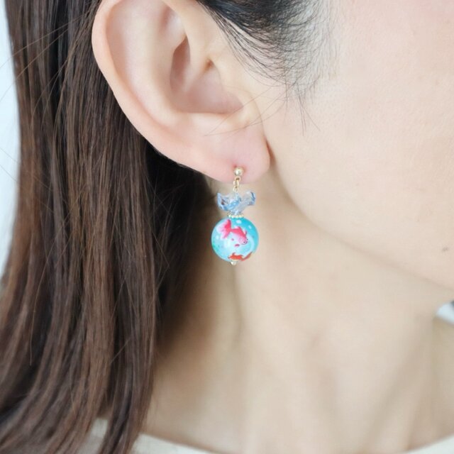 夏祭り・浴衣に＞ 金魚ピアス/イヤリング | iichi 日々の暮らしを