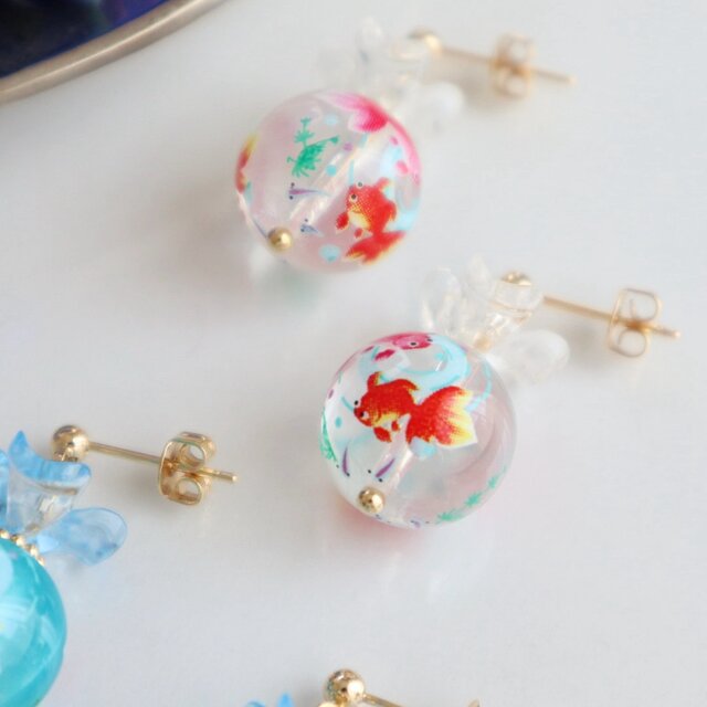 夏祭り・浴衣に＞ 金魚ピアス/イヤリング | iichi 日々の暮らしを