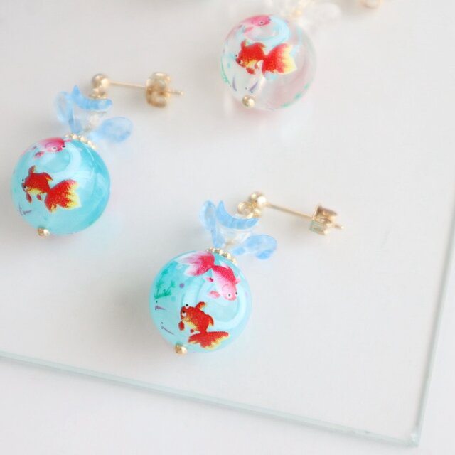 【476】金魚のイヤリング／ピアス 476】金魚のイヤリング／ピアス アクセサリー｜www.formadigilab.fr