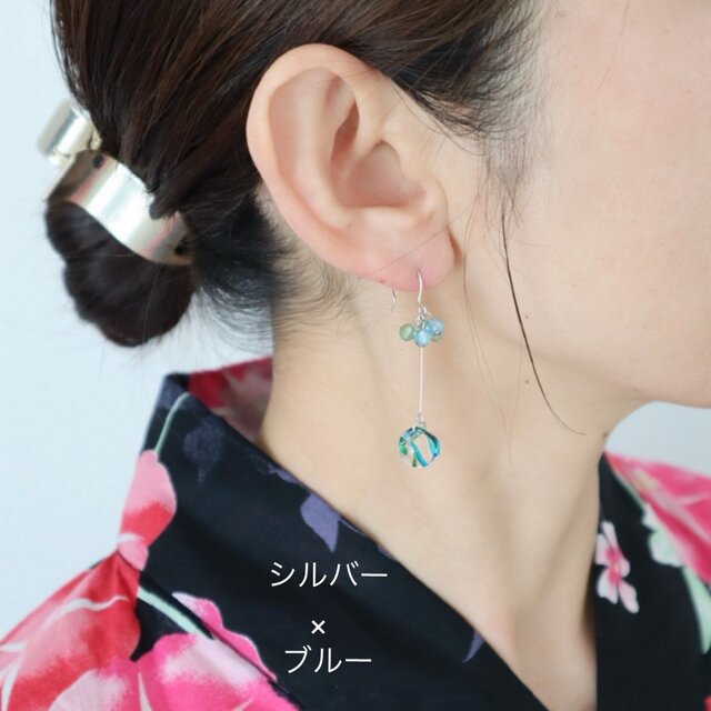 はんなり大人の水風船ピアス/イヤリング 夏祭り・ヨーヨー・推し活にも