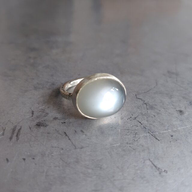 ムーンストーン　ハンドメイド　シルバーリング グレームーンストーンシルバーリング#17 | iichi 日々の暮らしを