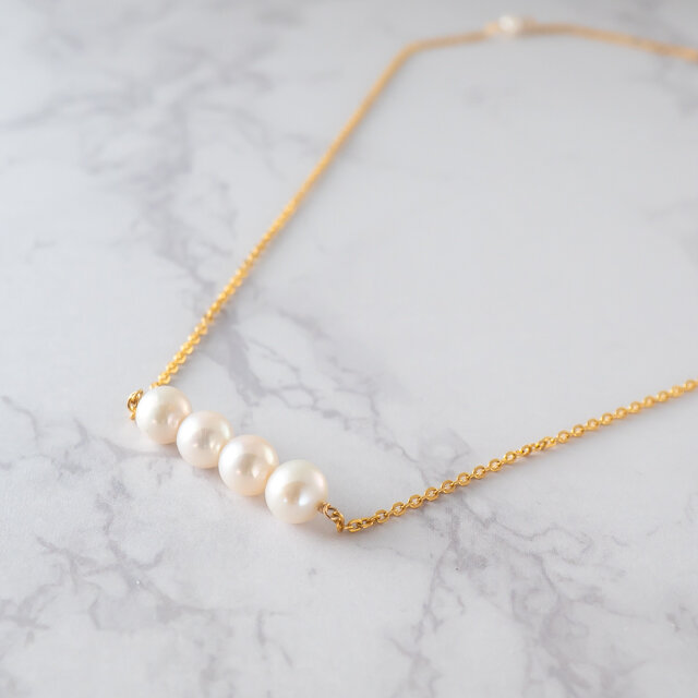 2AB49　パール　ネックレス　sv925 SV925 シルバー アコヤパール7.5〜8mm 花 フラワー モチーフ