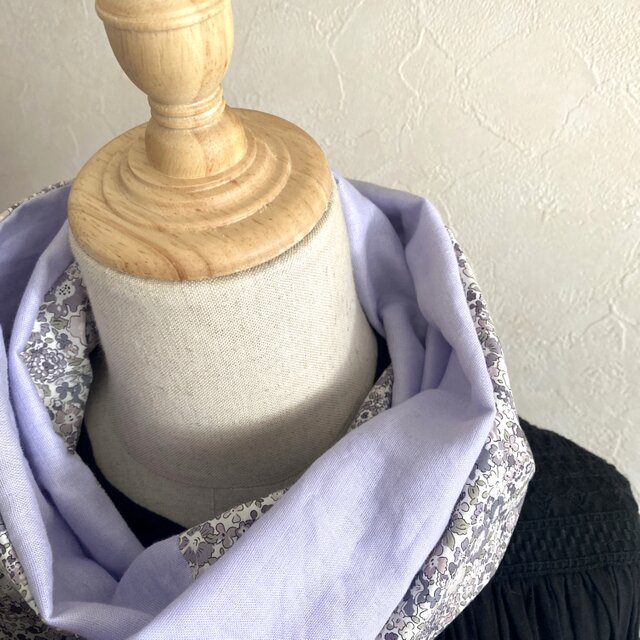 FUWARA☆ガーゼスヌード☆ハンドメイド ♡日本製♡上質ふわふわダブルガーゼのスヌード♡バイカラー（ブルー