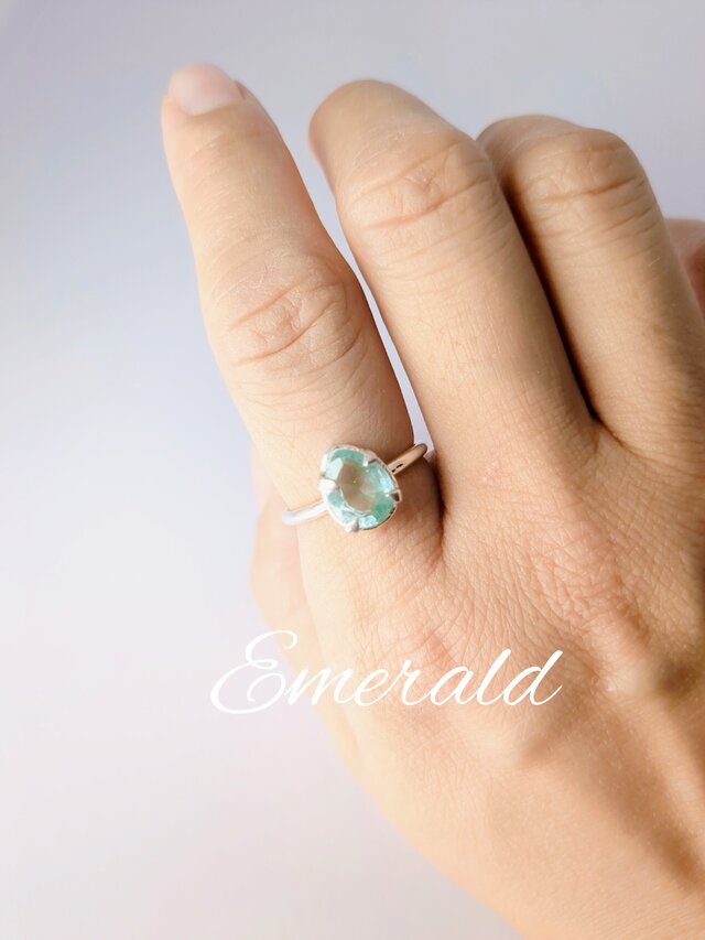 3way ジュエリー リング＆ネックレス エメラルド0.3ct/ルビー0.1