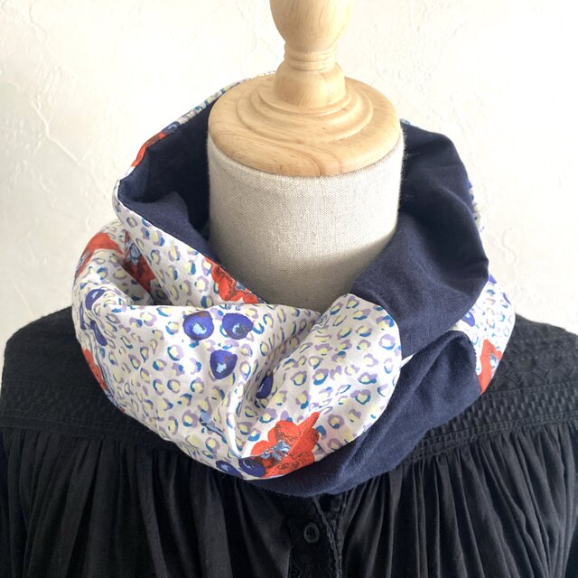 ＊ふんわりスヌード/ダブルガーゼ＊リバティプリント・ジュニパー