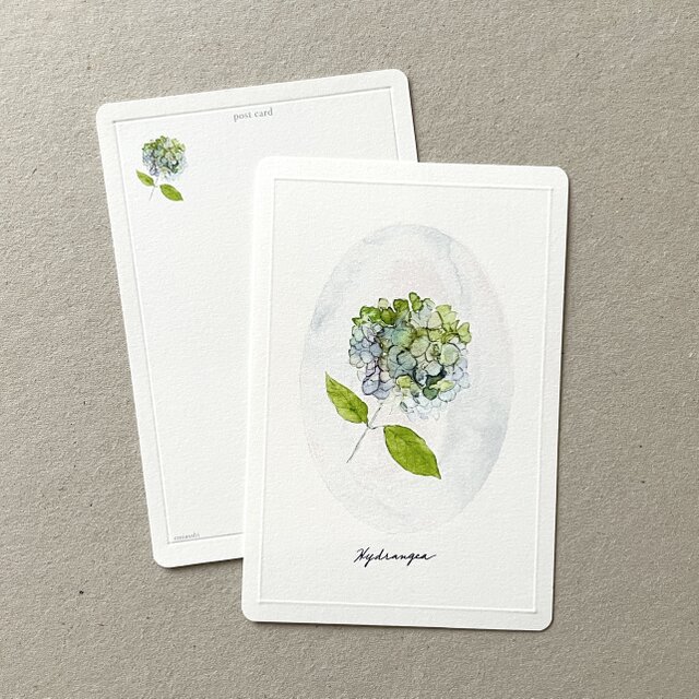 秋色紫陽花のポストカード 2枚