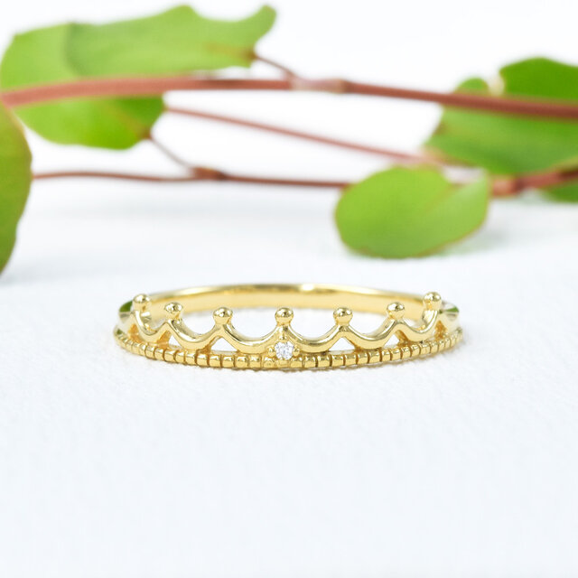 王冠 リング SV925 K18プレート CH028CIBSN