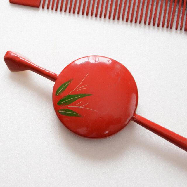 □未使用 デッドストック□ 日本製 純金使用 蒔絵 かんざし＆櫛