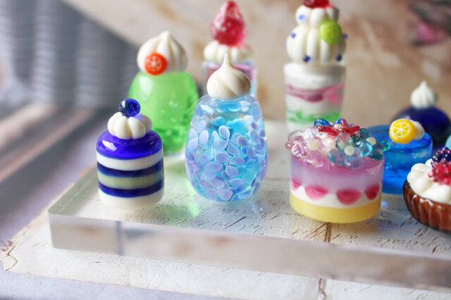 期間限定SALE☆ガラスのミニチュア 夏スイーツセット ☆ガラスの