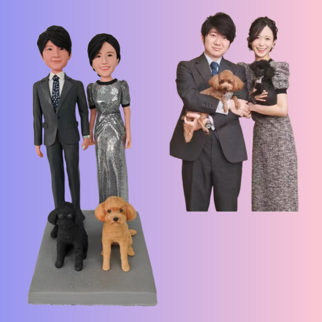 人形作り フィギュア ペット 新郎新婦 結婚祝い 結婚記念日|カップル 夫婦 記念品、バレンタイン、ホワイトデー