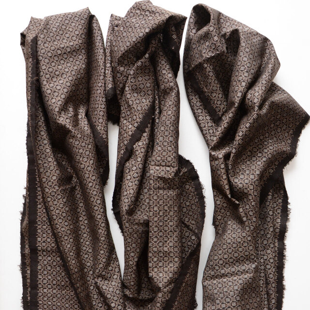 昭和レトロ 正絹はぎれ3枚セット 亀甲柄 未使用品 約5.3m リメイク用 ジャパンヴィンテージ