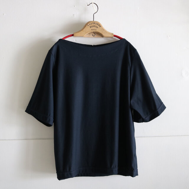ボートネックTシャツ/ネイビー | iichi 日々の暮らしを心地よくする
