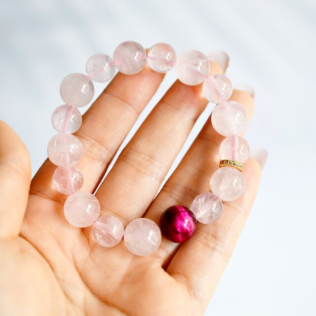 数量限定販売 レッドタイガーアイとローズクォーツのブレスレット