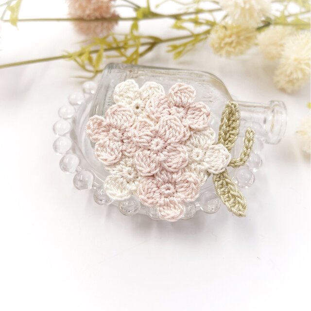 紫陽花ブローチ/ピンク