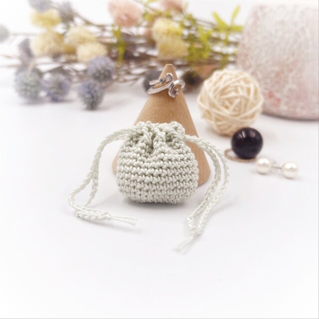 アクセサリー用ミニ巾着パステルS/グリーン