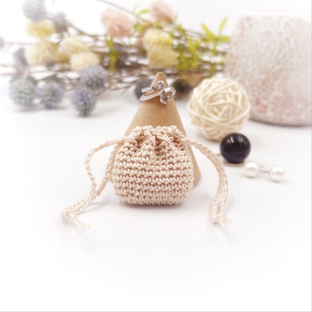 アクセサリー用ミニ巾着パステルS/ベージュ