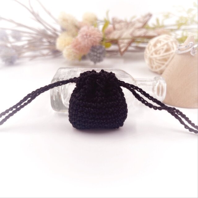 アクセサリー用ミニ巾着ビビッドS/ブラック