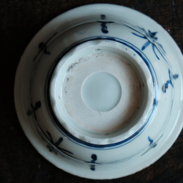素敵な形状◇梅尽くし 伊万里 花文染付金彩深鉢 碗 骨董・antiques 器