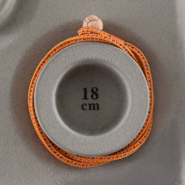 【腕サイズ18cm】組紐 くみひも　ブレスレット　ギフト　正絹　二重巻ブレスレット　オレンジ SEB2-L
