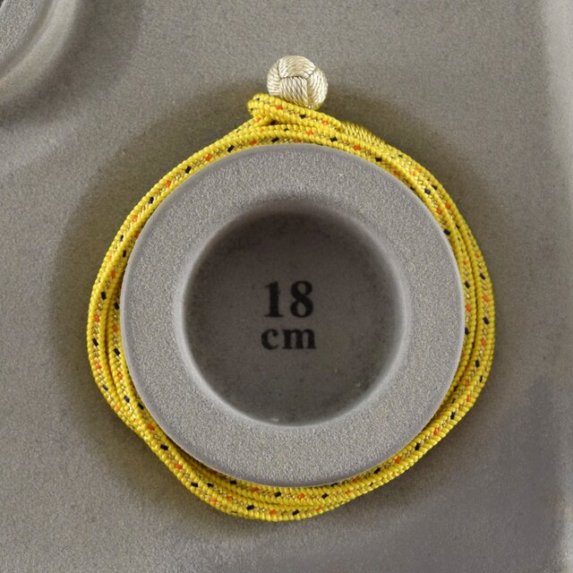 【腕サイズ18cm】組紐 くみひも　ブレスレット　ギフト　正絹　二重巻ブレスレット　イエロー SEB3-L