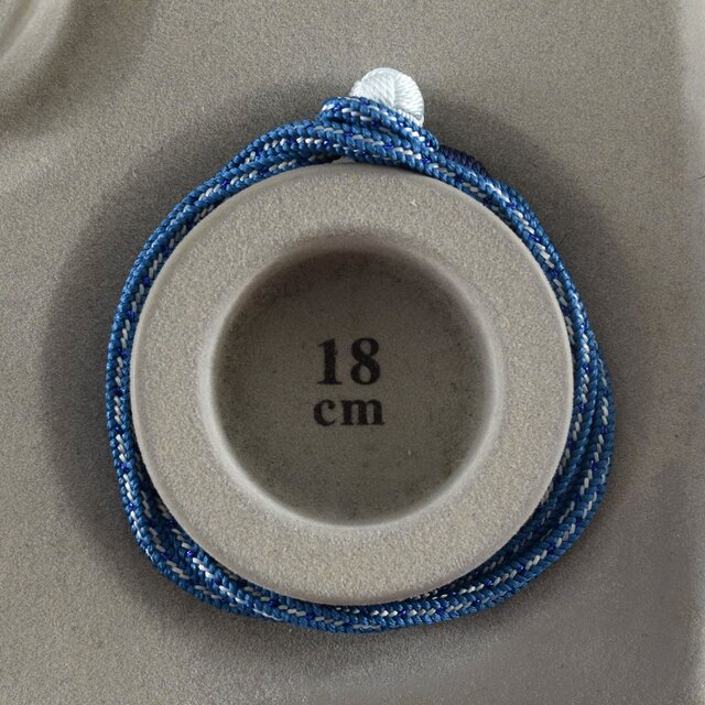 【腕サイズ18cm】組紐 くみひも　ブレスレット　ギフト　正絹　二重巻ブレスレット　ネイビーブルー SEB5-L