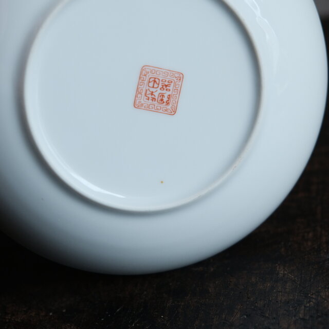 中国古美術・五彩絵花口皿・花形五彩龍鳳皿・純手作り・陶磁器・茶道具・飾皿・木箱付 中国古美術・五彩絵花口皿・花形五彩龍鳳皿・純手作り・陶磁器