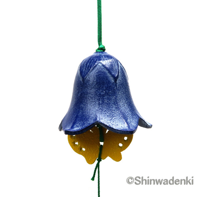 南部鉄器 花風鈴 桔梗 青 日本製