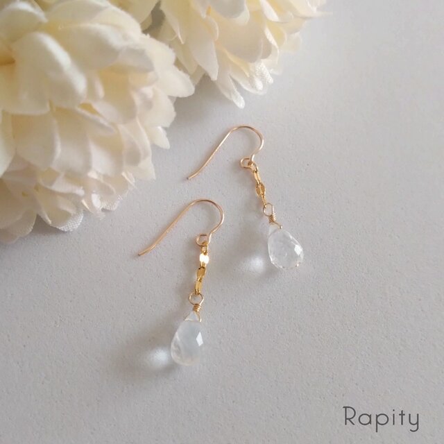 14kgf☆天然石ブルームーンストーン ピアス